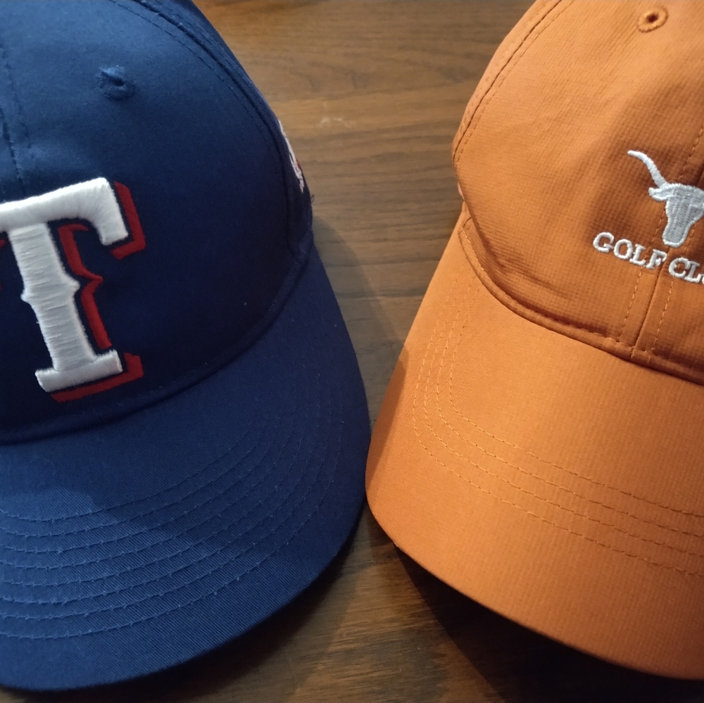 Lot of 2 Baseball Caps Nike Longhorn & TX Rangers